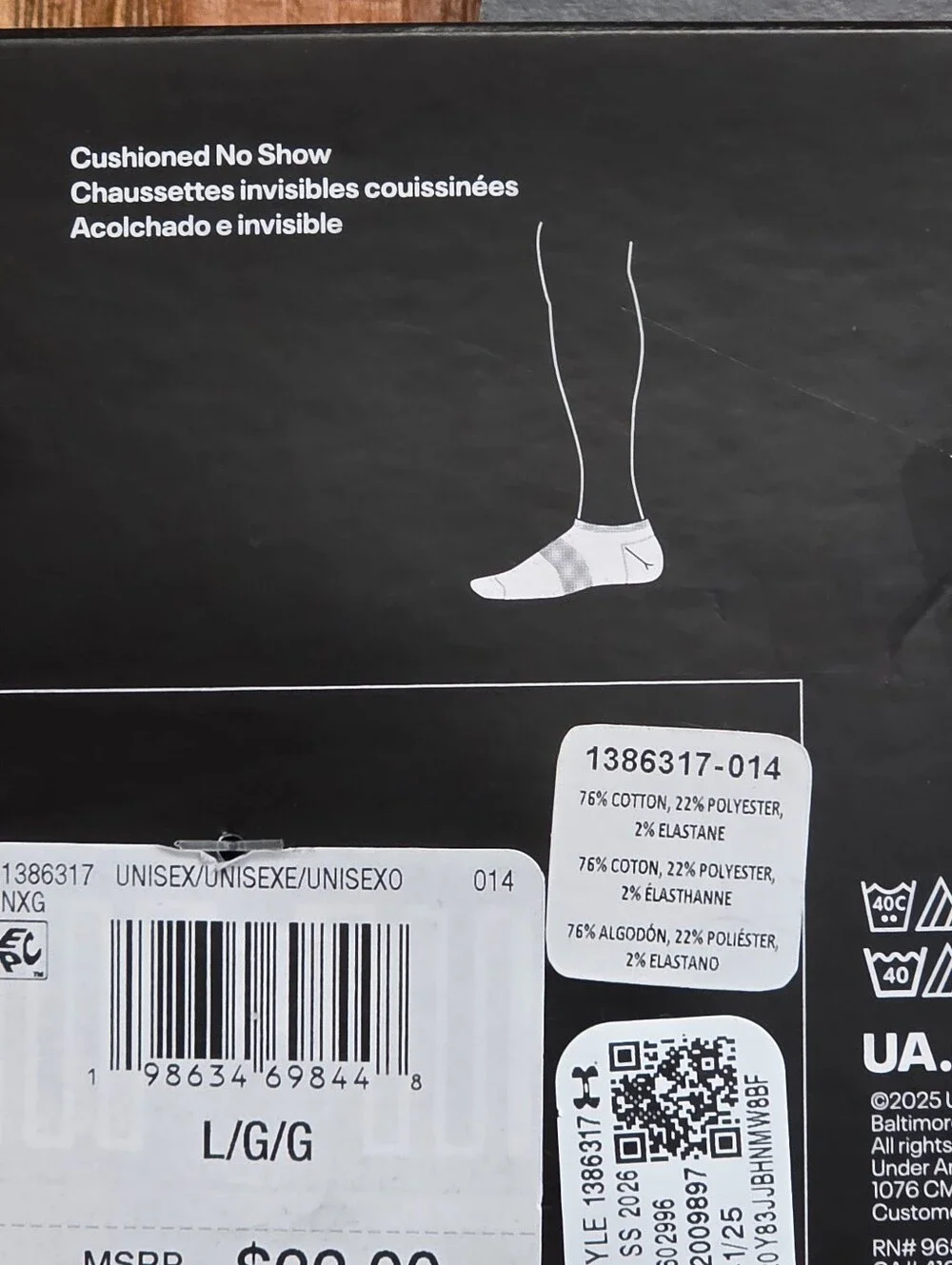 Unisex Under Armour  No-Show Training Cotton Socks - 6 Pack